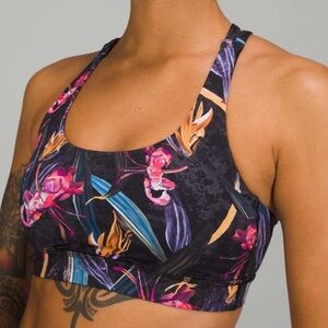 Lululemon Energy Bra *Medium Support, B–D Cups
-(Veiled Floral Black Multi)